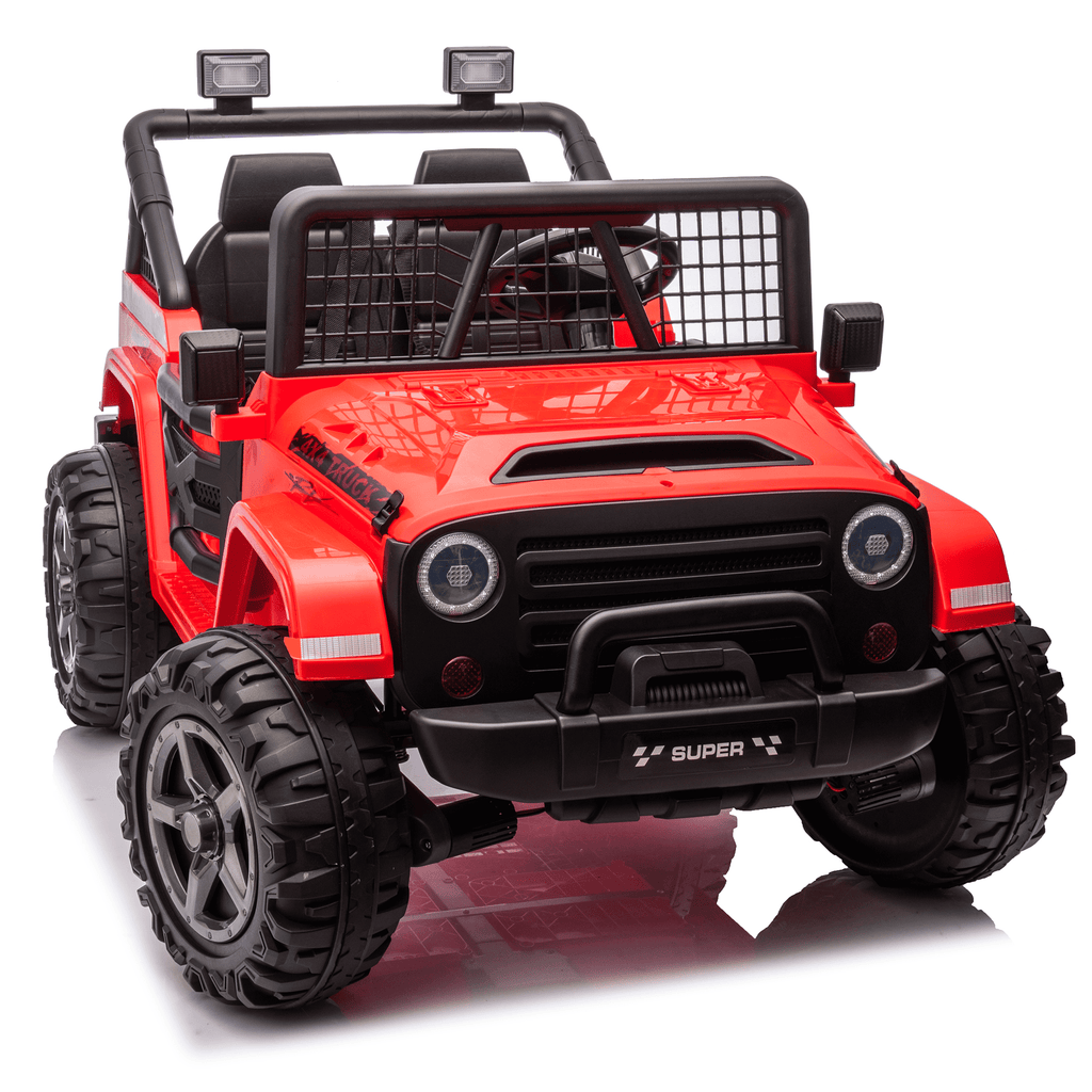 Funride 24 Volt Ride on Toys, 800W Electric Car for Kids with Remote Control, 4WD/2WD Switchable Power Car Wheels, 2-Seater Ride On Truck with Music, Bluetooth, Pink
