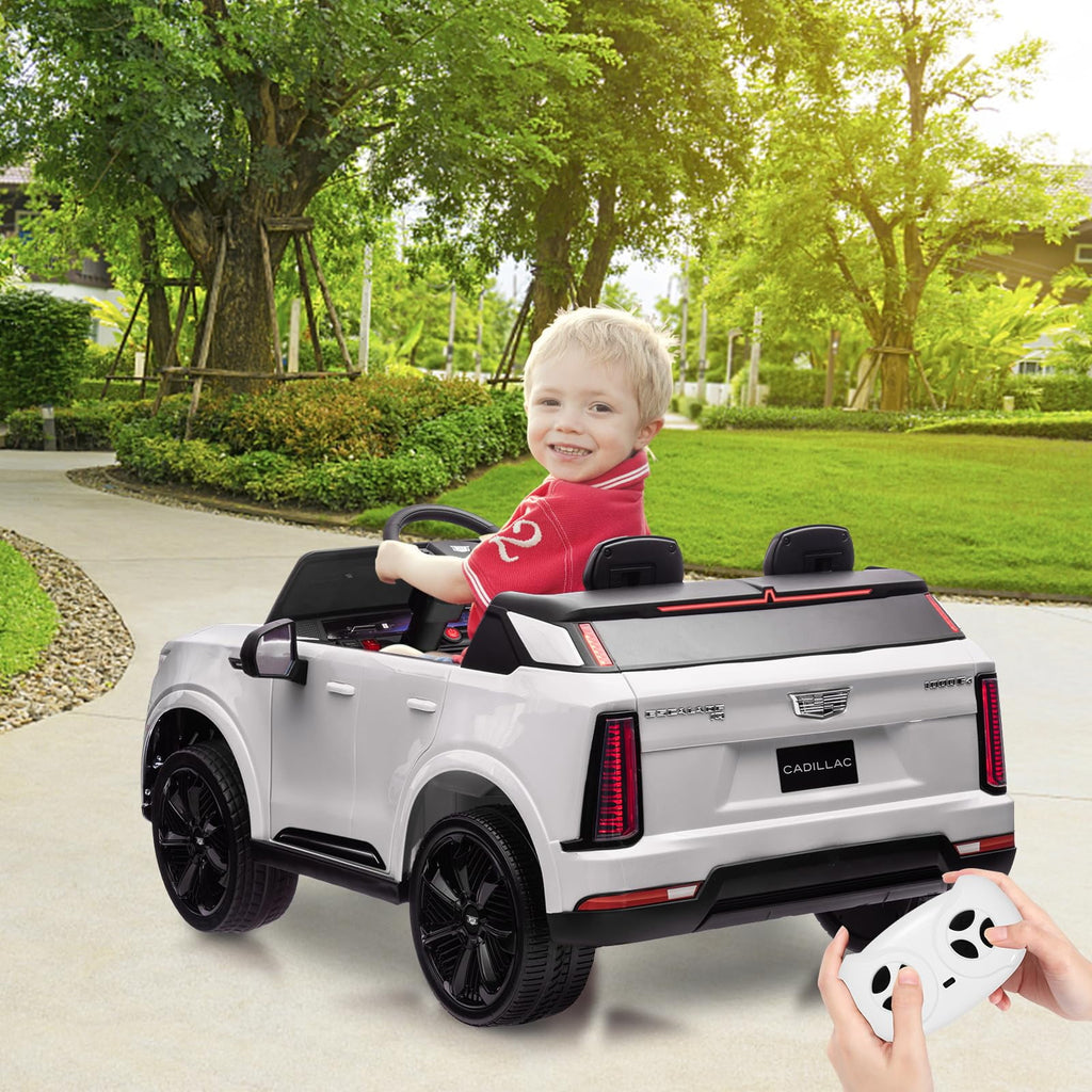 2 Seater Ride on Car for Kids 24V Licensed Cadillac Electric Car Toy Toddlers Battery Powered Ride on Truck with 2.4G Remote Control, Full-Wheel Suspension, Music, LED Lights, Blue