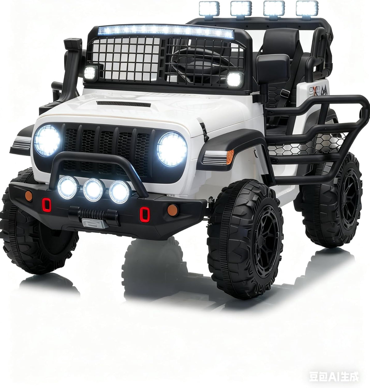 24V 2-Seater Electric Ride-On Car, 2x200W Motors, Parent Remote Control, 4-Wheel Shock Absorbers, 1.8-4 MPH, Bluetooth, LED Lights, 132 Lbs