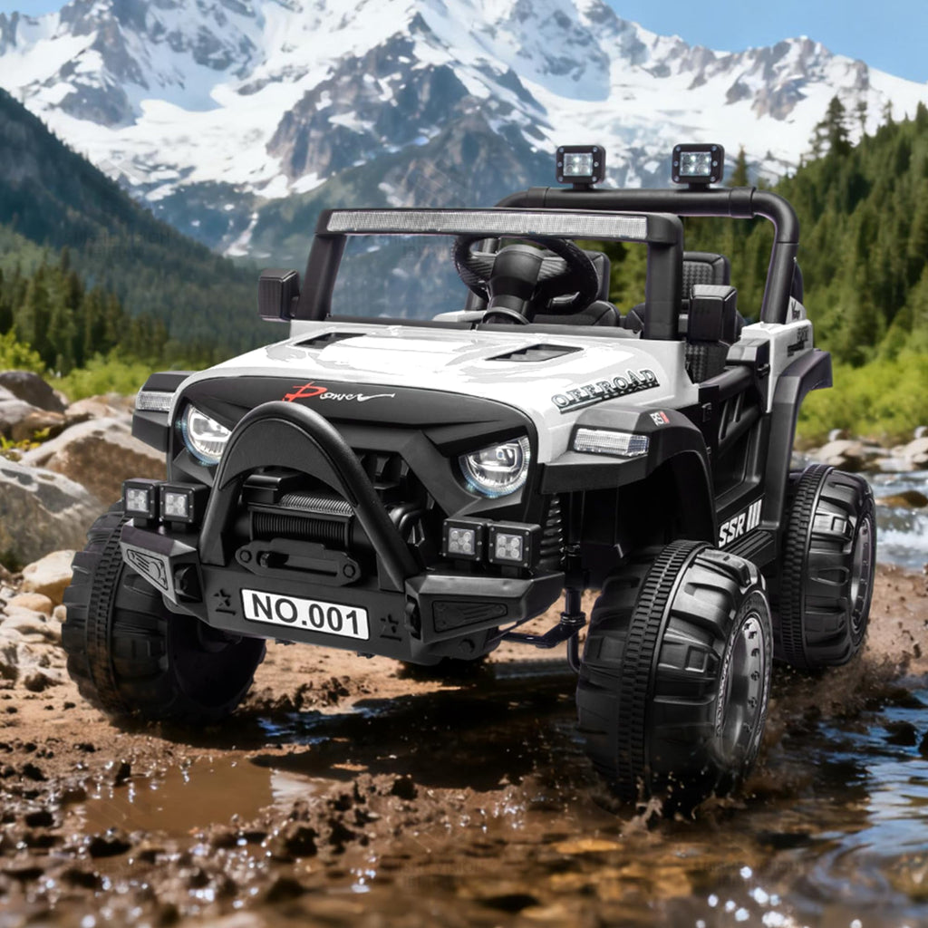 12V Kids Electric Ride-On Car – Parent Remote Control, 3 Speeds, Safety Locking Doors, 3-Point Harness, Spring Suspension, wireless Music, LED Lights, Anti-Slip Tires, Foot Brake, Battery Powered Toy