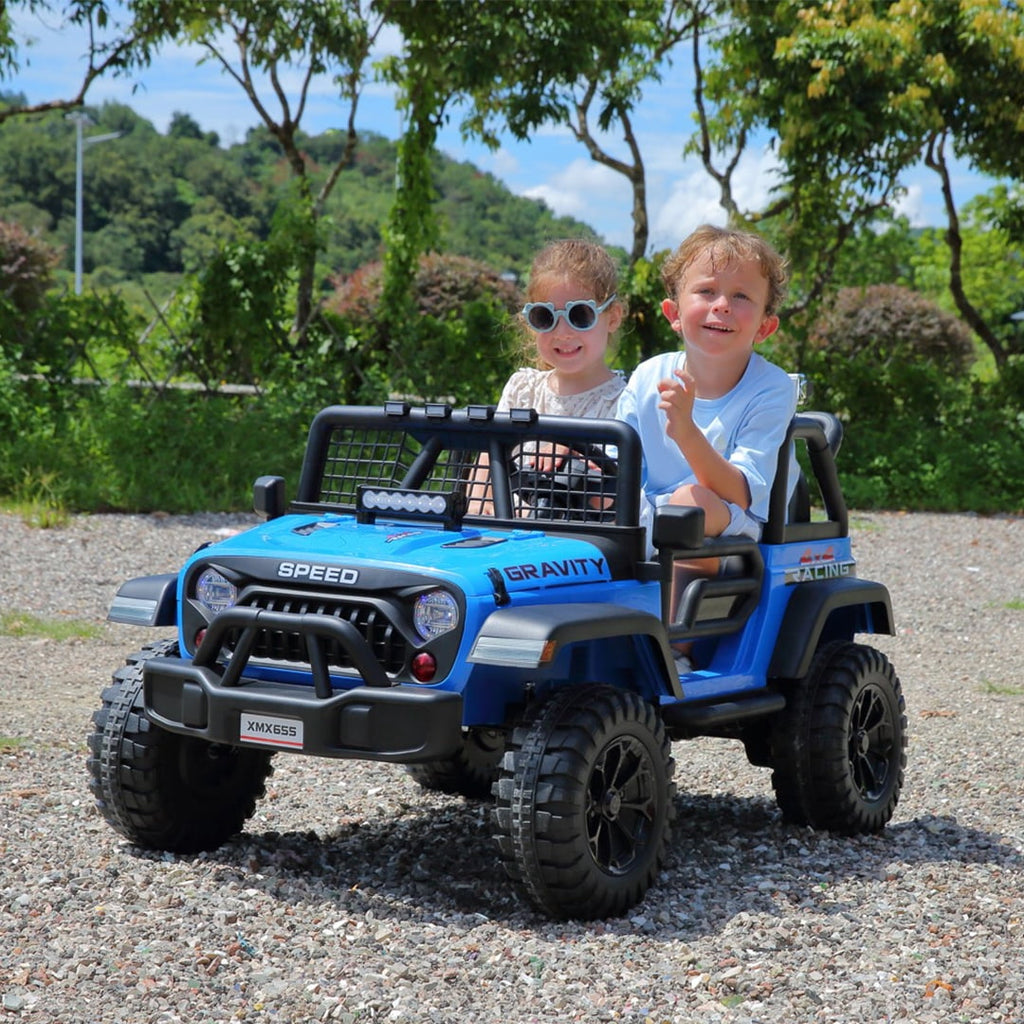 Funcid 24 Volt Ride on Toys with Remote Control, 400W 2-Seater Ride on Cars with Colored LED Lights & Battery Indicator, Electric Car for Kids w/ Bluetooth, Light Control, Volume Knob, Pink