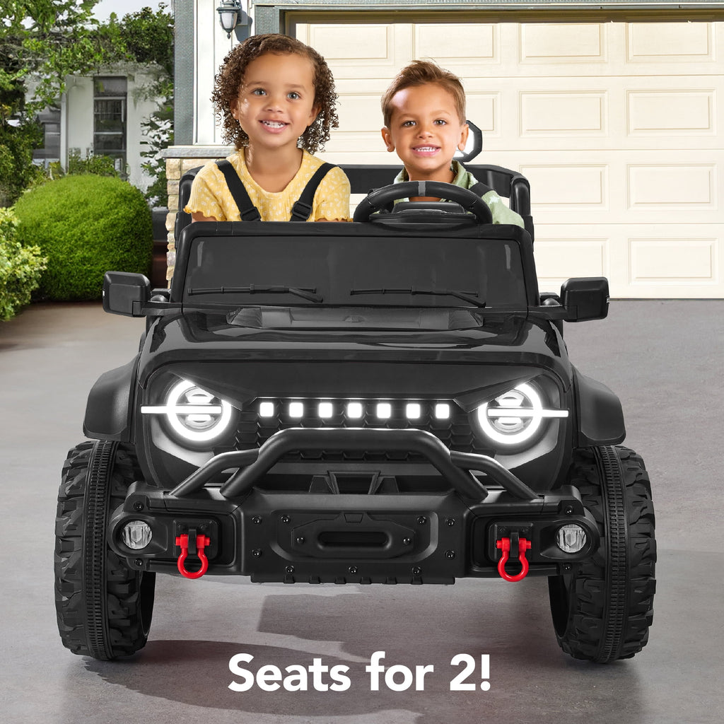 Best Choice Products Kids 24V 2-Seater Electric Ride-On Car Truck w/ Parent Control, Bluetooth, LED Lights - Red