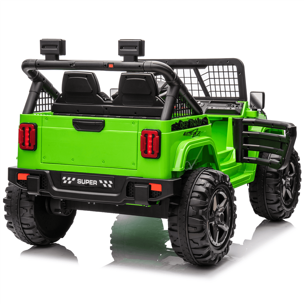 Funride 24 Volt Ride on Toys, 800W Electric Car for Kids with Remote Control, 4WD/2WD Switchable Power Car Wheels, 2-Seater Ride On Truck with Music, Bluetooth, Pink