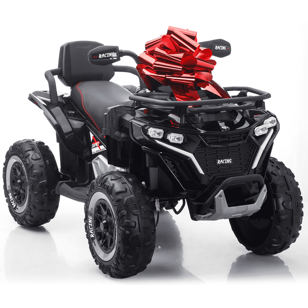 Funride 24 Volt Ride on Toys with Remote Control, Oversized ATV for Kids, 2-Seater 4 Wheeler for Toddlers, Power Car Wheels with Music, Bluetooth, Headlights, EVA Tires, Pink