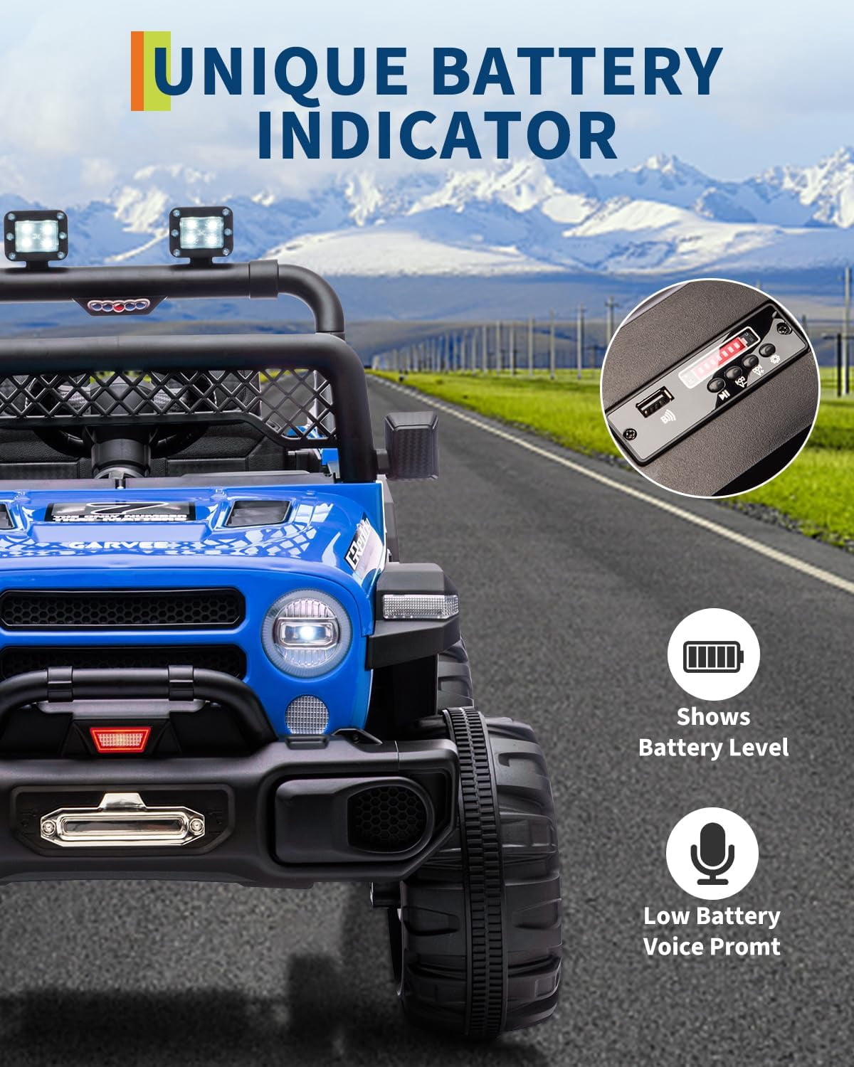 12V Electric Ride-On Truck, 4-Wheel Ride-On Car with Remote Control, 12V 7Ah Battery, Spring Suspension, LED Lights, Music, 66 Lbs
