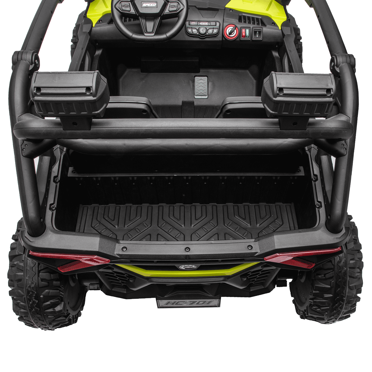 Zukpow 24V Ride Ons for Kids, 2 Seater Electric Car with Remote Control, 4x200W Motors, Power Car Wheels Ride on Toys UTV with Bluetooth Music, USB, Slow Start, LED Lights, Rear Storage Box, Black