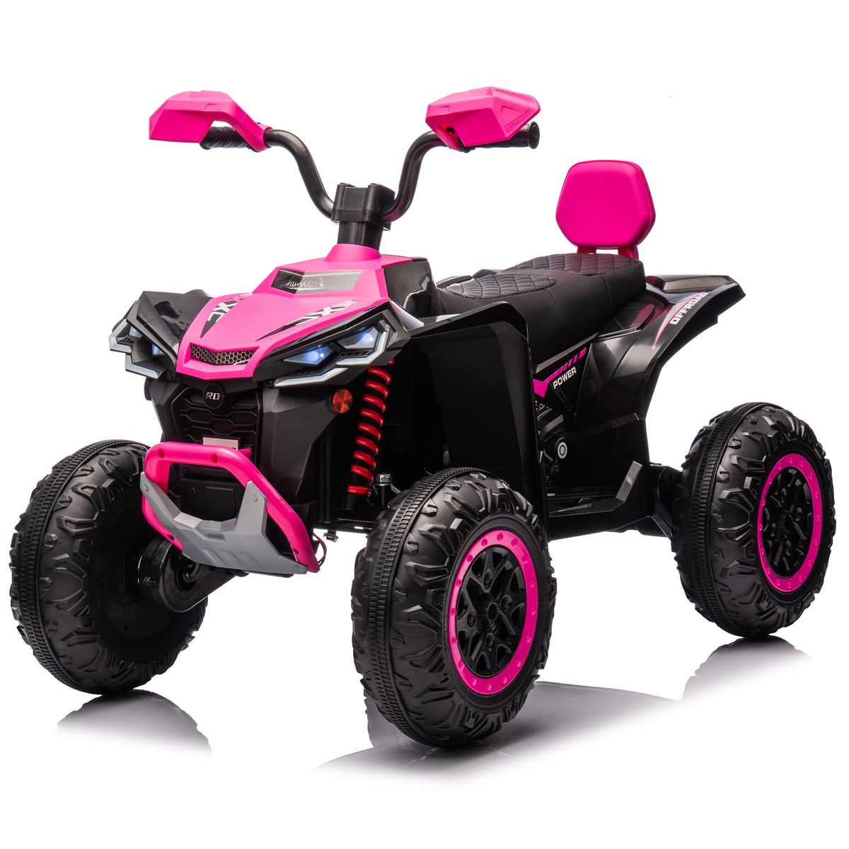24V 2 Seater 4WD Ride on Toys ATV for Kids 4*200W 4-Wheeler Quad w/ MP3 LED Lights Music, Green