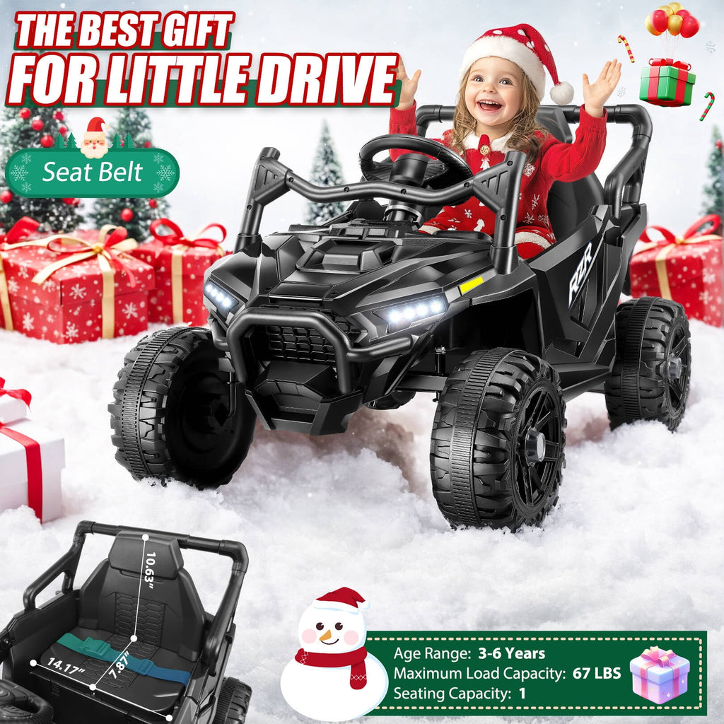 VIBESPARK 24V Ride on Toys for Kids, Ride on Cars with Remote Control, Powered Ride on Electric Car w/ Bluetooth, Music Player, LED Lights, Black