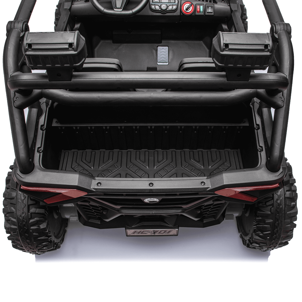 Sunnyfree 24 Volt Ride on Toys for Kids, 4WD 2 Seater Electric UTV Ride on Car with 800W Powerful Motors, Remote Control, Power Car Wheels, Four-Wheel Suspension, Bluetooth Music, LED Lights, Black