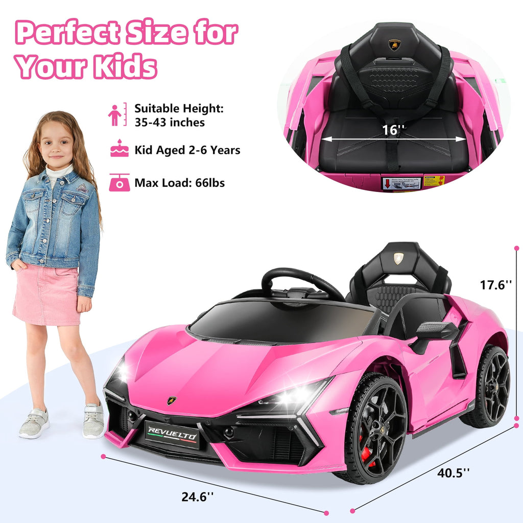 Funcid 24 Volt Ride on Toys, 2-Seater Ride on Cars with Remote Control, 400W Electric Car, Ride on UTV w/ Bluetooth, MP3, Seat Belts, Volume Adjustment, Suspension, Pink