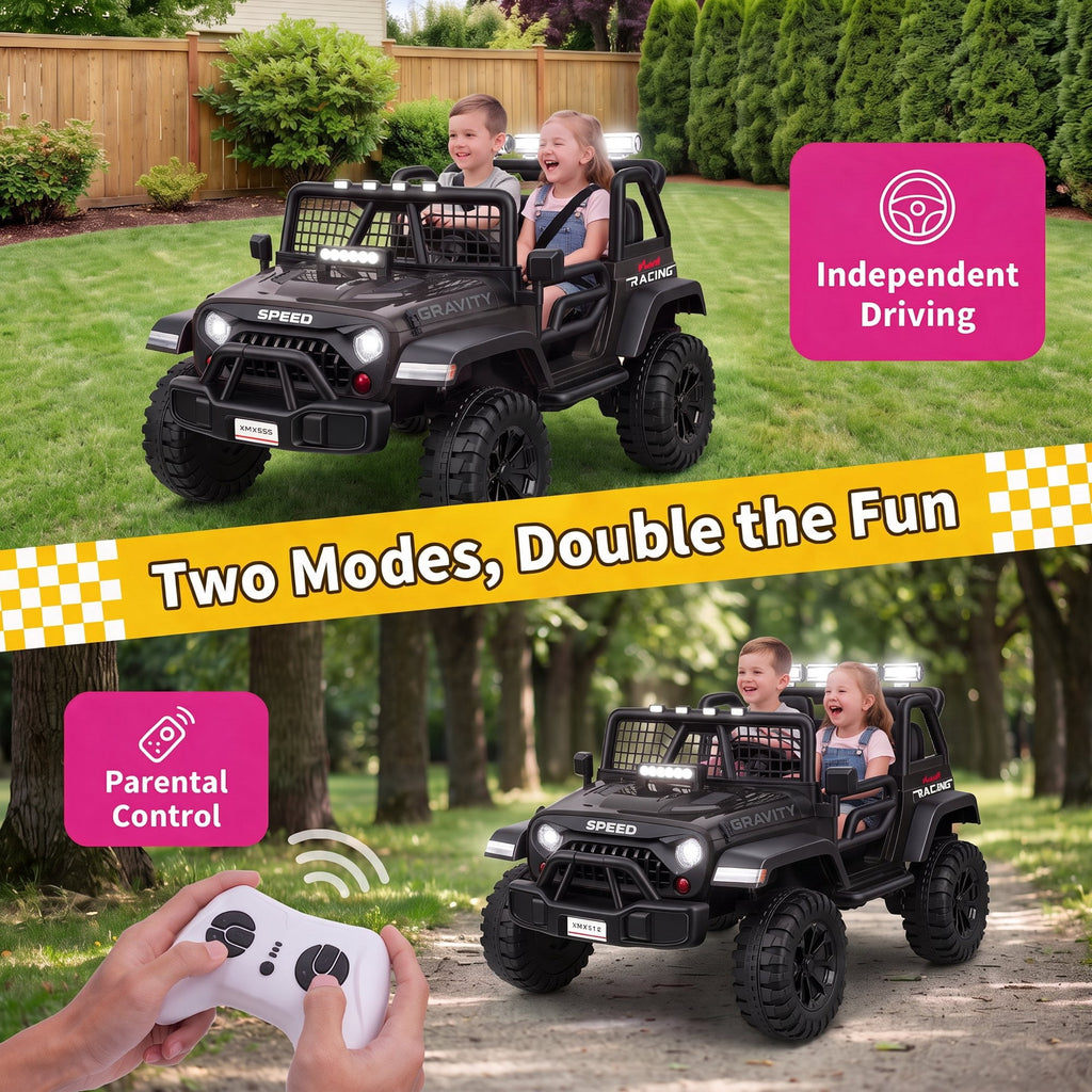 Farmdex 24 Volt 2 Seater Electric Truck Car for Kids, 400W Ride on Cars with Remote Control, Color Led Lights, Bluetooth Music, Spring Suspension,Powered Ride On Toys Gift for Boys & Girls