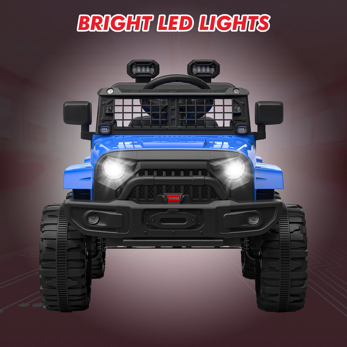 12V Kids Electric Ride-On Truck – Parental Remote Control, Seasonal Suspension, LED Lights, Wireless Connection, 2 Speeds, Standard Test Method Certified, Off-Road Toy Car