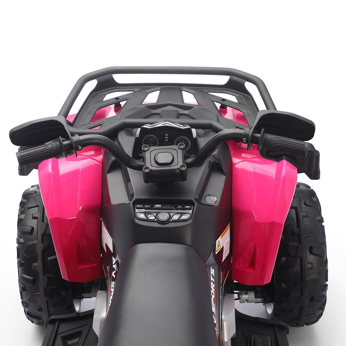 Funride 24 Volt Ride on Toys with Remote Control, Oversized ATV for Kids, 2-Seater 4 Wheeler for Toddlers, Power Car Wheels with Music, Bluetooth, Headlights, EVA Tires, Pink