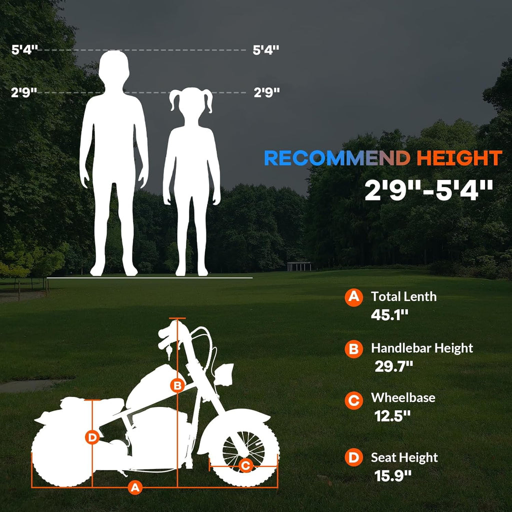 24V Kids Electric Dirt Bike, 300W Motor, 14 MPH, Dual Speed Modes, LED Lights, 60 Min Playtime, Off-Road Motorcycle for Backyard & Trails, Up to 140 lbs,Blue