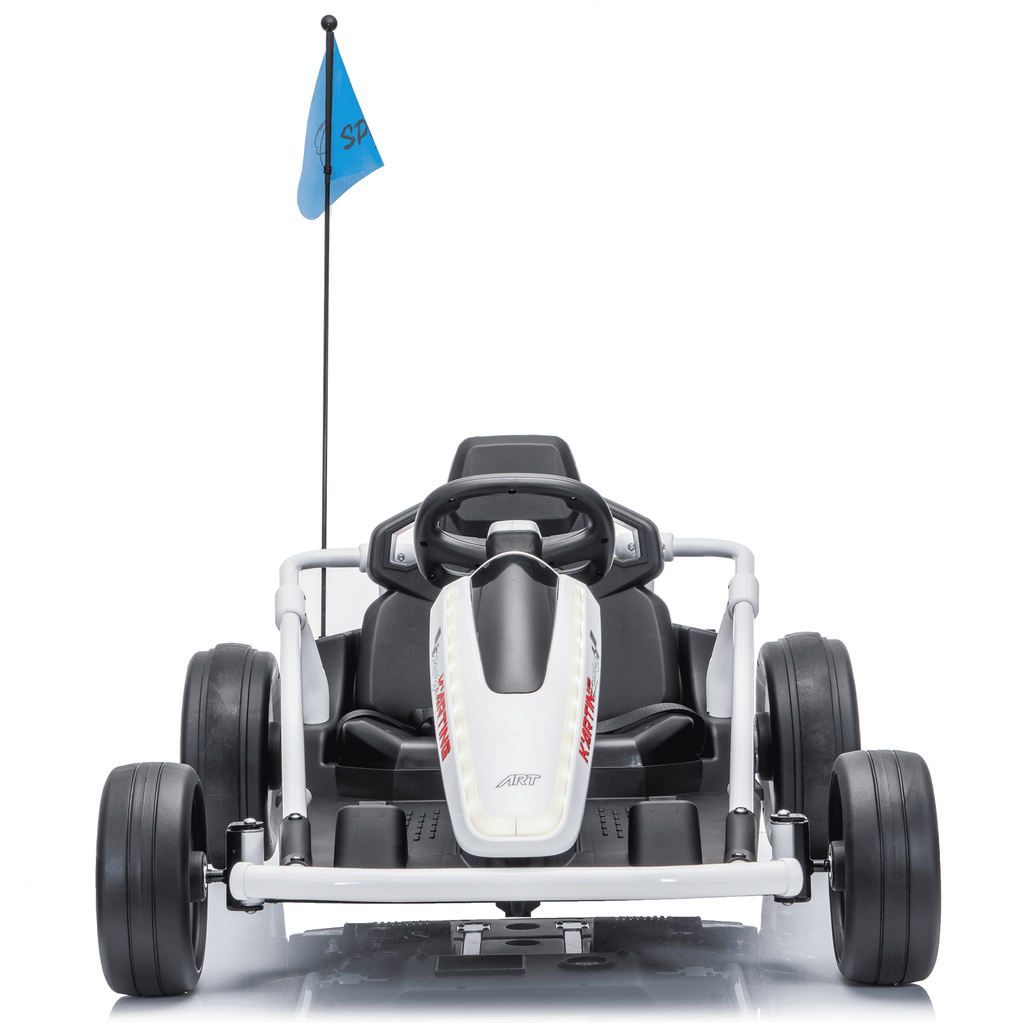 Sunnyfree 24 Volt Ride on Toys for Kids, 14Ah Electric Go Kart with Remote Control, 5–10 MPH, Drift Function, 2×200W Motors, Bluetooth Music, LED Lights, Seat Belt, Black