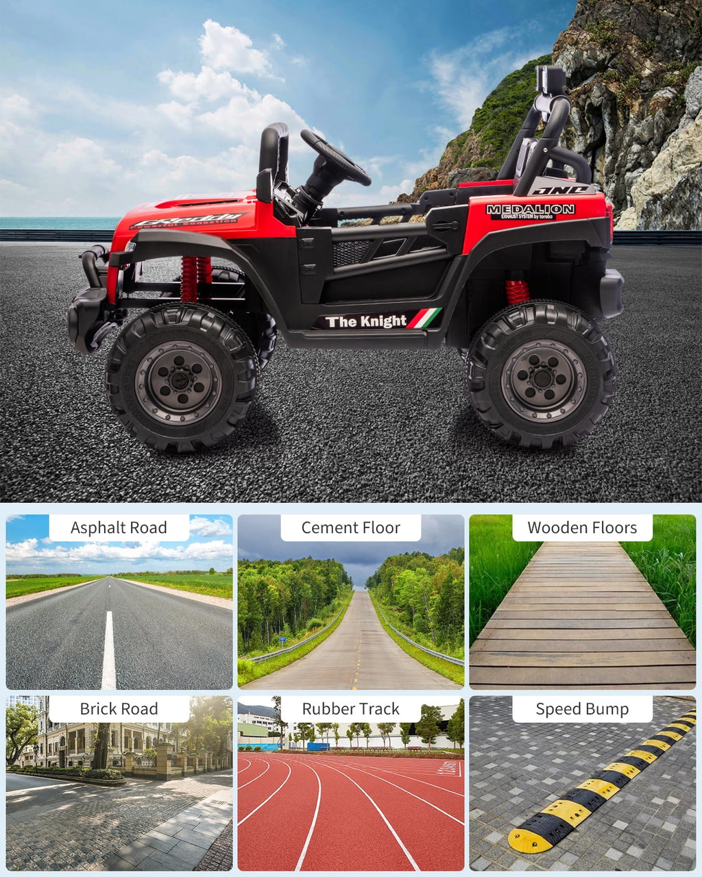 12V Kids Ride-On Truck – Dual 550W Motors, Remote Control, 3-Speed up to 6MPH, Spring Suspension, LED Lights, Music, Safety Belt, Storage – Electric Toy Car for Kids Ages 2-8 – Black