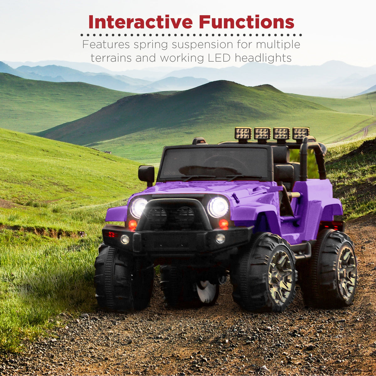 Best Choice Products Kids 24V 2-Seater Electric Ride-On Car Truck w/ Parent Control, Bluetooth, LED Lights - Red