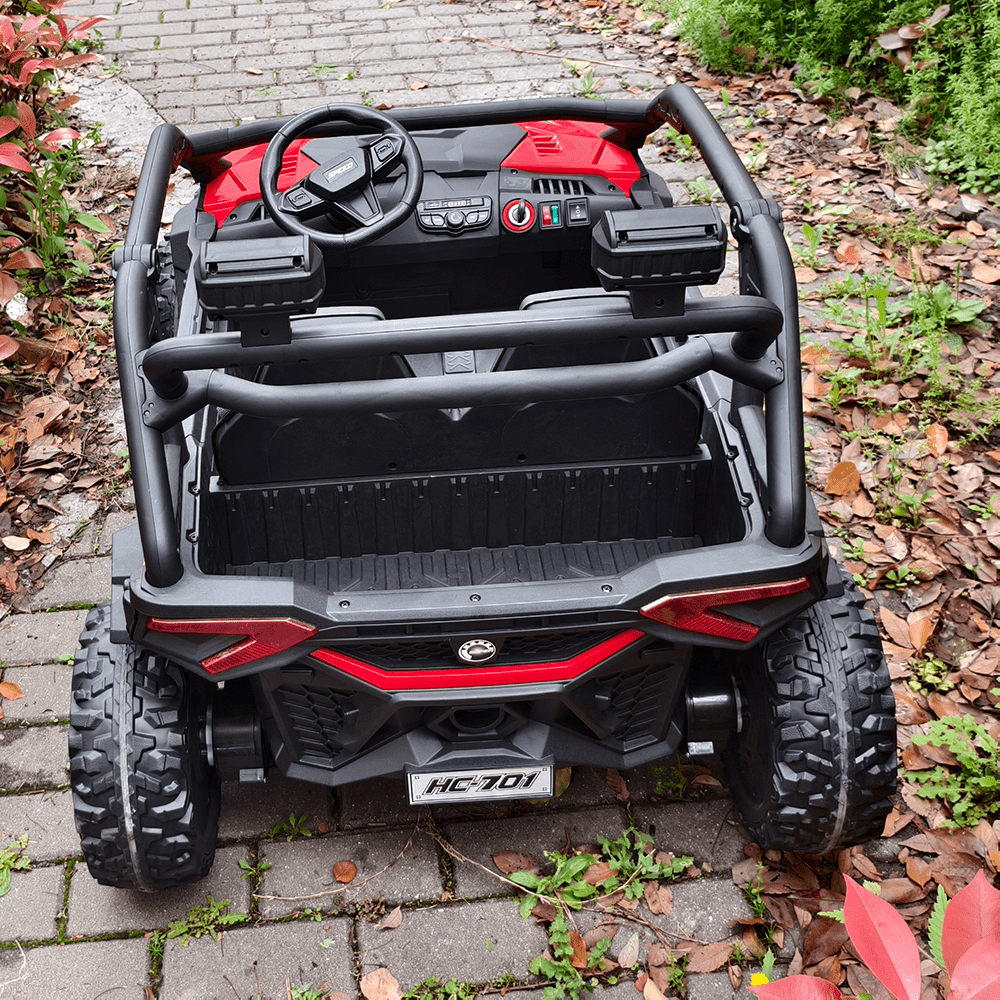 Sunnyfree 24 Volt Ride on Toys for Kids, 4WD 2 Seater Electric UTV Ride on Car with 800W Powerful Motors, Remote Control, Power Car Wheels, Four-Wheel Suspension, Bluetooth Music, LED Lights, Black