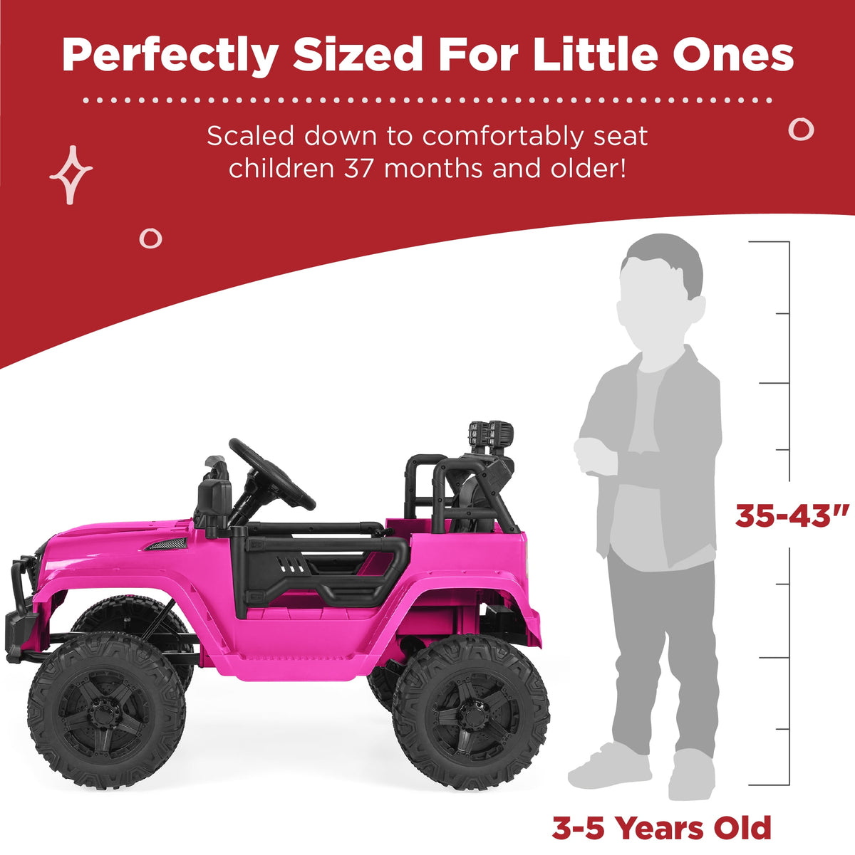 Best Choice Products 12V Kids Ride On Truck Car w/ Parent Remote Control, Spring Suspension, LED Lights - Hot Pink