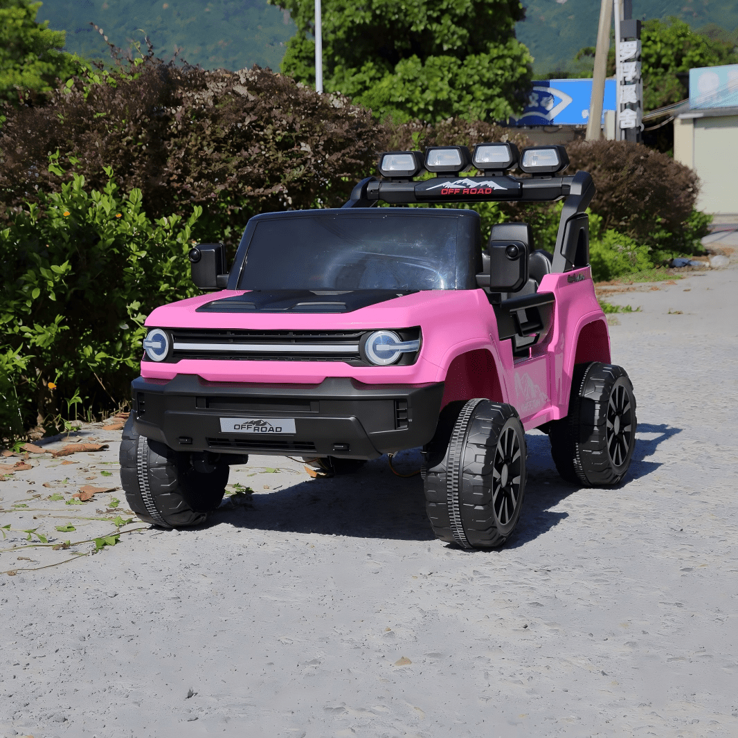 Farmdex 24V Ride on Toys with Remote Control, 2 XL Seater Electric Truck Car for Kids w/ 22'' Large Seat, 4WD/2WD Switchable, Powered Ride on Cars w/ Bluetooth, LED Lights, 3 Speeds, 4 x 200W, Pink