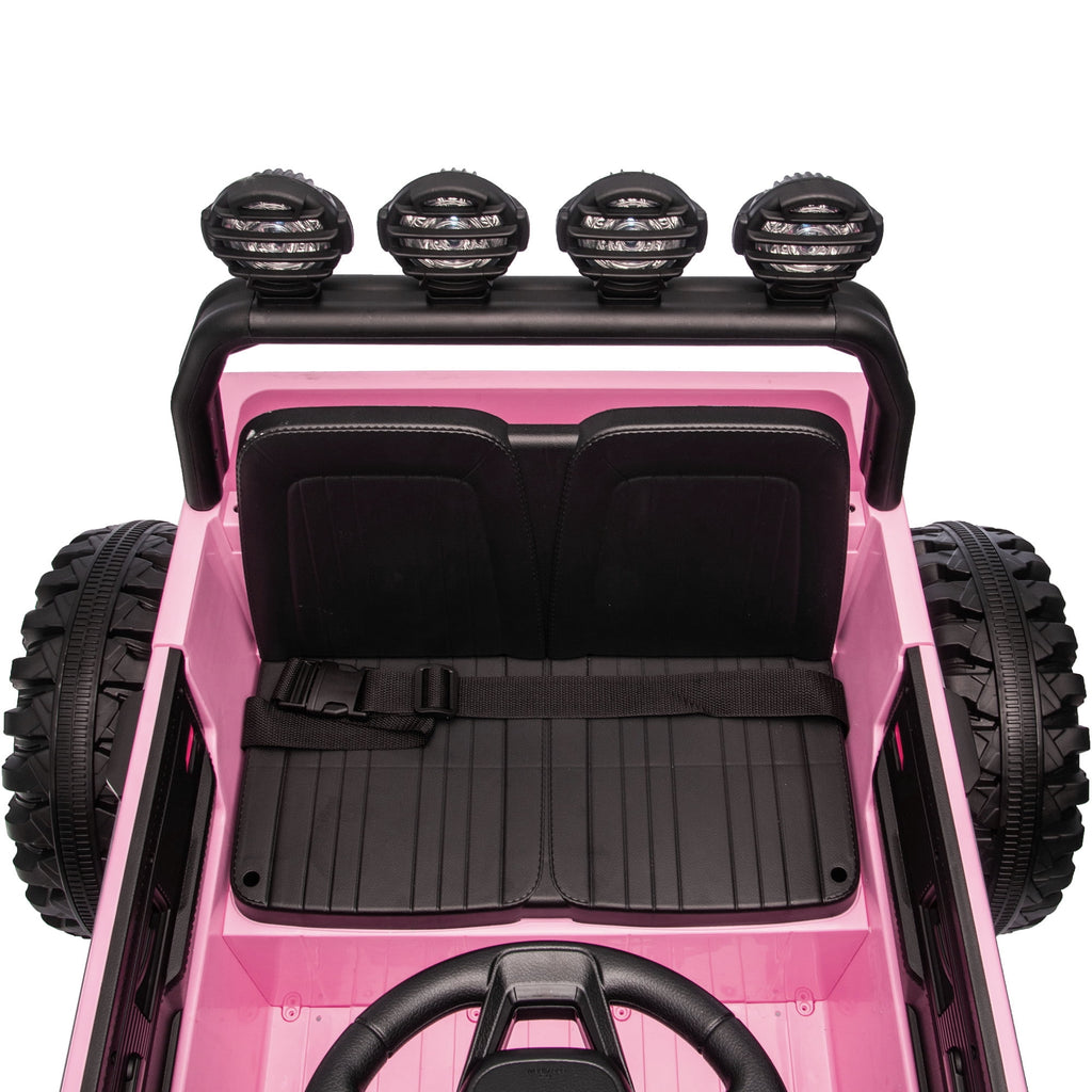 Sunnyfree 4WD Chevrolet Cheyenne 24 Volt Ride on Toys, 2 Seater Power Truck Wheels with Remote, Bluetooth, USB, LED Lights, Blue