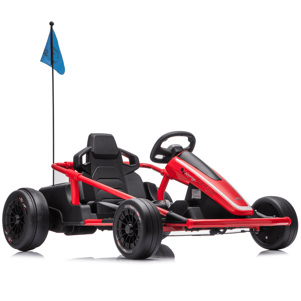 Sunnyfree 24 Volt Ride on Toys for Kids, 14Ah Electric Go Kart with Remote Control, 5–10 MPH, Drift Function, 2×200W Motors, Bluetooth Music, LED Lights, Seat Belt, Black
