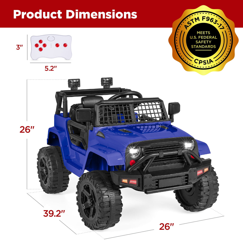 Best Choice Products 12V Kids Ride On Truck Car w/ Parent Remote Control, Spring Suspension, LED Lights - Hot Pink