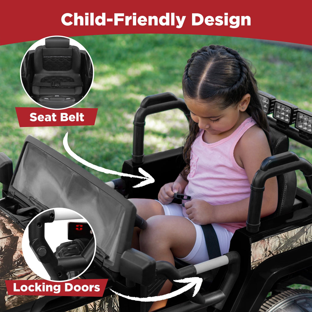 Best Choice Products Kids 24V 2-Seater Electric Ride-On Car Truck w/ Parent Control, Bluetooth, LED Lights - Red