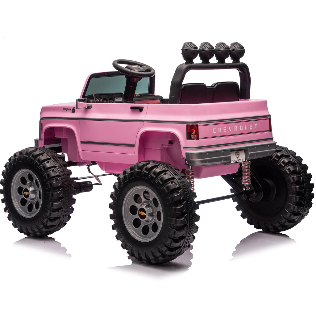 Sunnyfree Upgraded 4WD Chevrolet Cheyenne 24 Volt Ride on Toys, Electric Car for Kids, Power Truck Wheels with Remote, Bluetooth, USB, LED Lights, Black