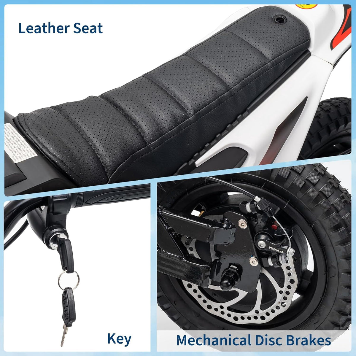 24V Electric Dirt Bike, 350W Ride-On Motorcycle with Rear Suspension, Twist-Grip Throttle, 12-Inch Rubber Tires, 13.67 MPH, 132 Lbs