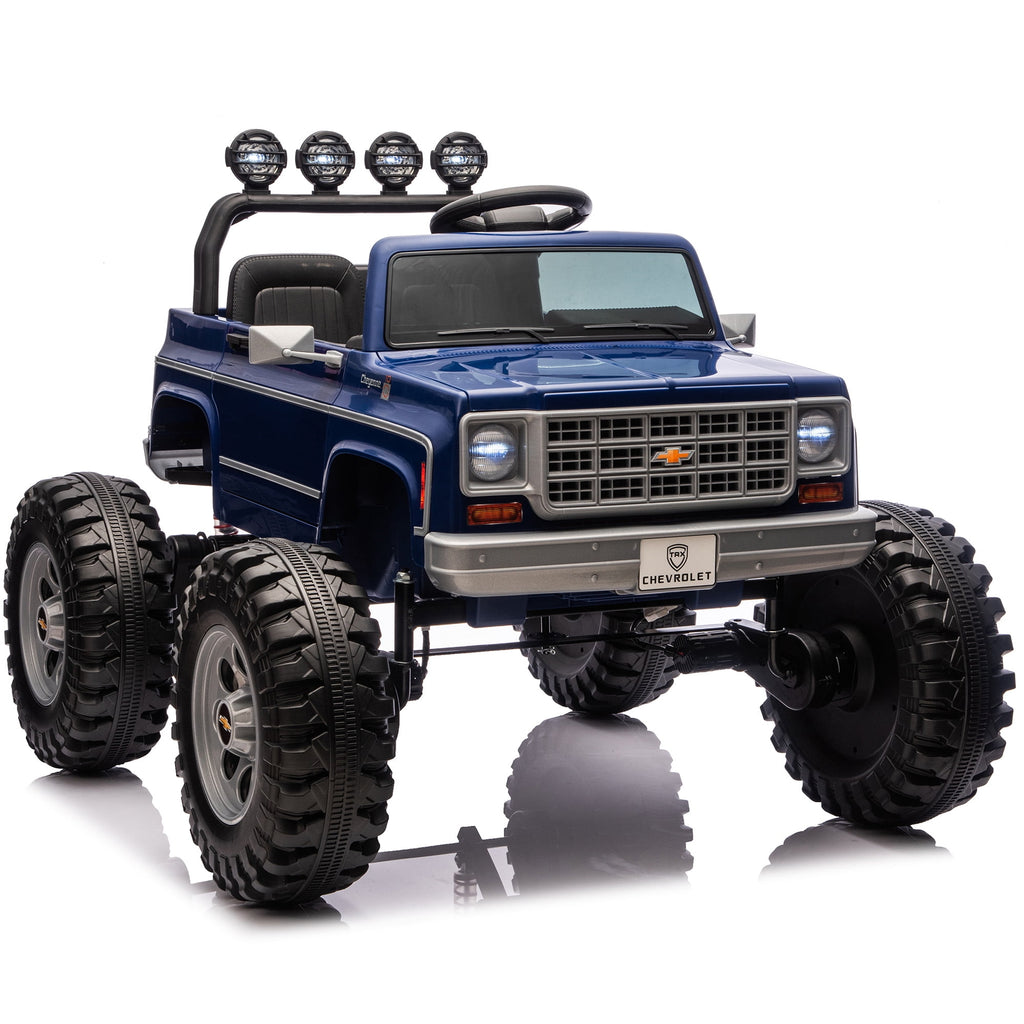 Sunnyfree Upgraded 4WD Chevrolet Cheyenne 24 Volt Ride on Toys, Electric Car for Kids, Power Truck Wheels with Remote, Bluetooth, USB, LED Lights, Black