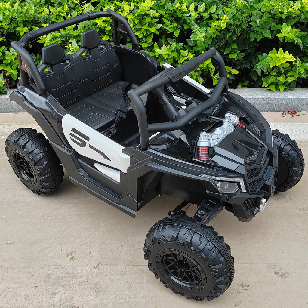 Sunnyfree 24 Volt Ride on Toys, 4WD Electric Car for Kids, Power Car Wheels with Remote Control, Bluetooth, Spring Suspension, LED Light, Pink