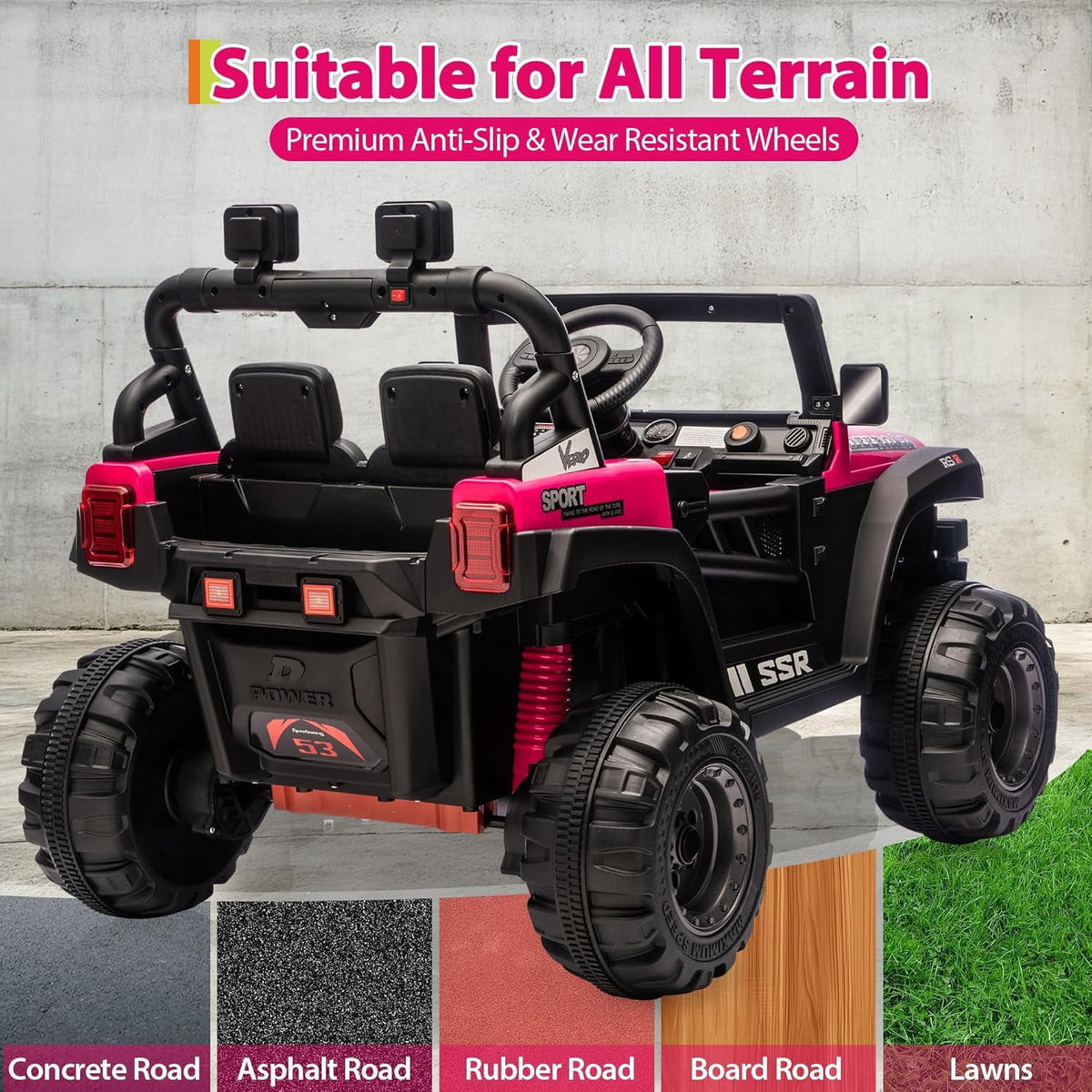 12V Electric Ride-On Truck, 4-Wheel Ride-On Car with Parent Remote Control, Dual 35W Motors, Spring Suspension, 3 Speeds, Bluetooth, LED Lights