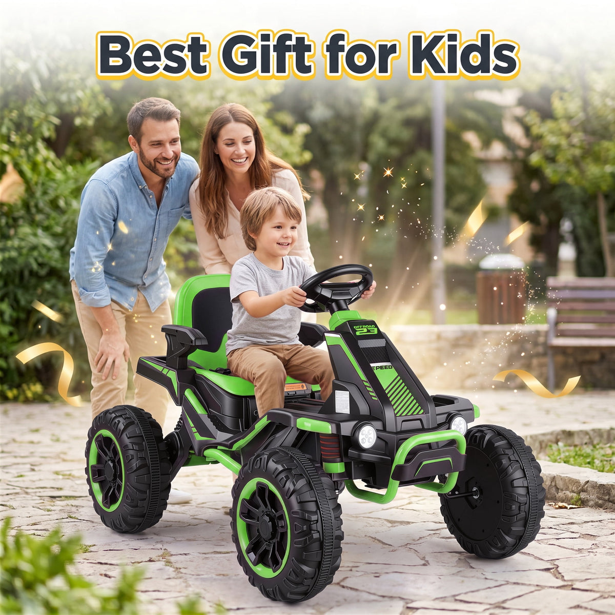 Funcid 36V Ride on Car for Kids, 4 Wheeler Electric Car with 600W Motors, Ride on Toy for Big Kids, Electric ATV with Spring Suspension, Bluetooth, Music, LED Lights, Pink
