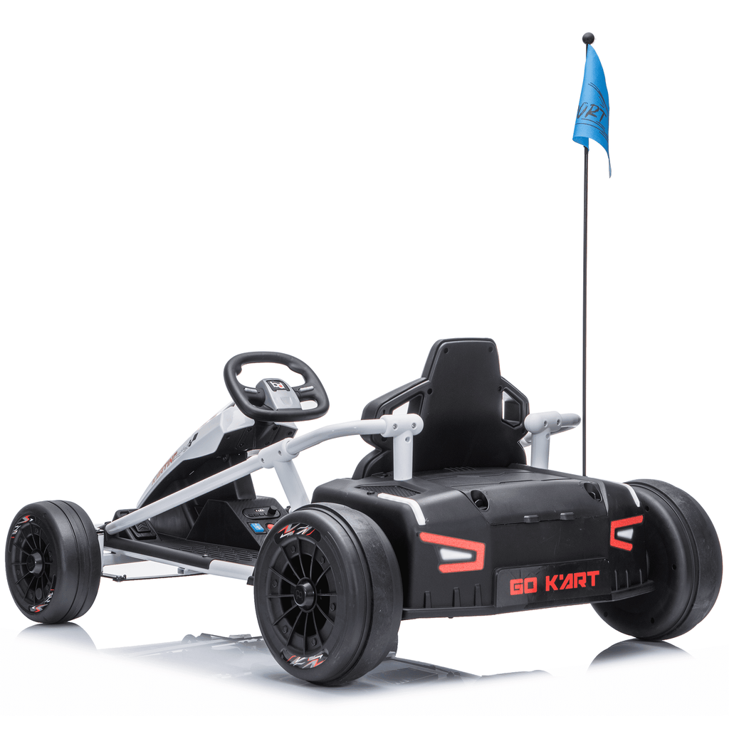 Sunnyfree 24 Volt Ride on Toys for Kids, 14Ah Electric Go Kart with Remote Control, 5–10 MPH, Drift Function, 2×200W Motors, Bluetooth Music, LED Lights, Seat Belt, Blue