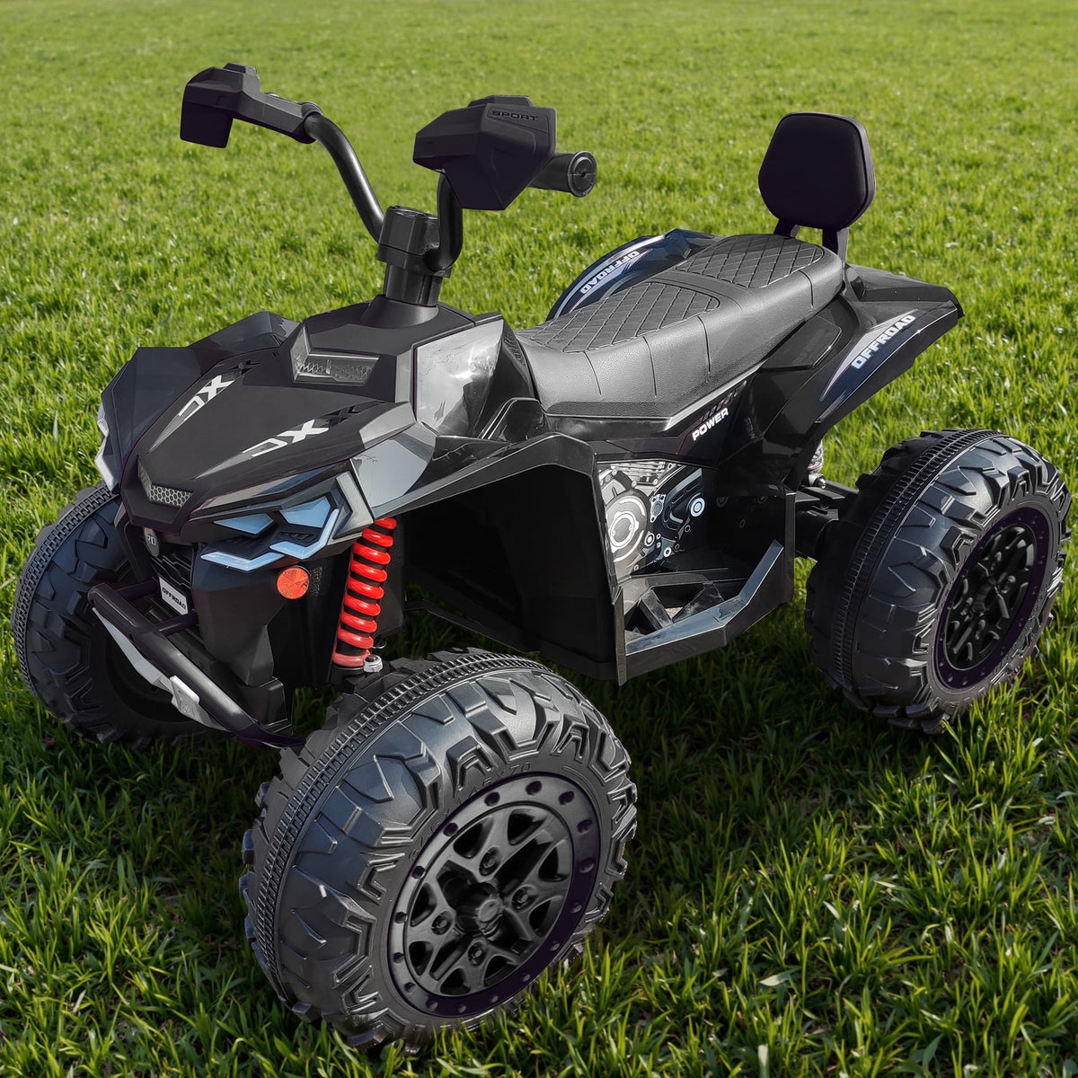 24V 2 Seater 4WD Ride on Toys ATV for Kids 4*200W 4-Wheeler Quad w/ MP3 LED Lights Music, Green