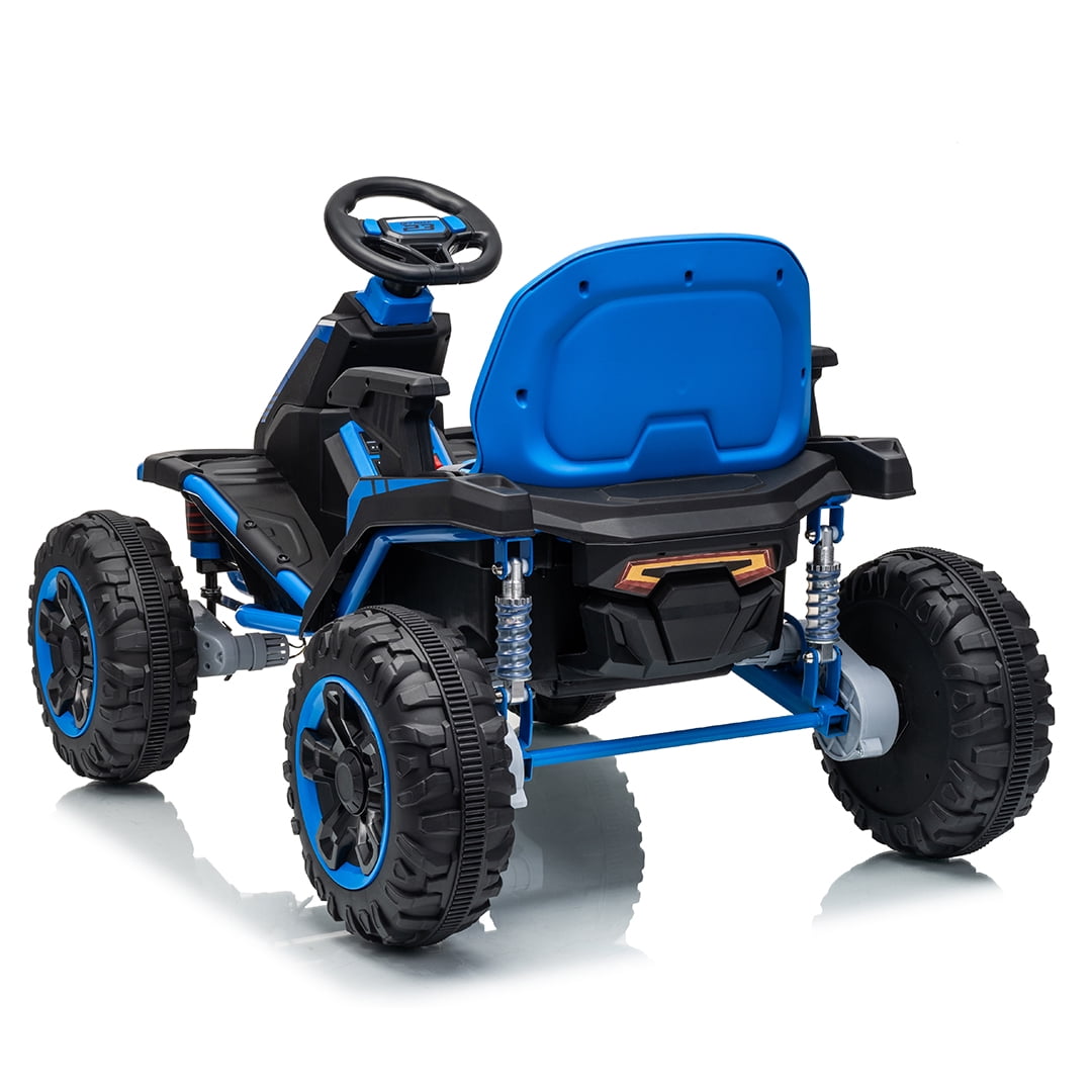 VIBESPARK 36V Ride on Toys for Big Kids Ages 6-12, 600W Ride on Cars up to 5.9 mph, Powerful 4 Wheeler Quad, Ride on ATV W/ Adjustable Seat, Ball-bearing Design, Power Display, Light Control, Green