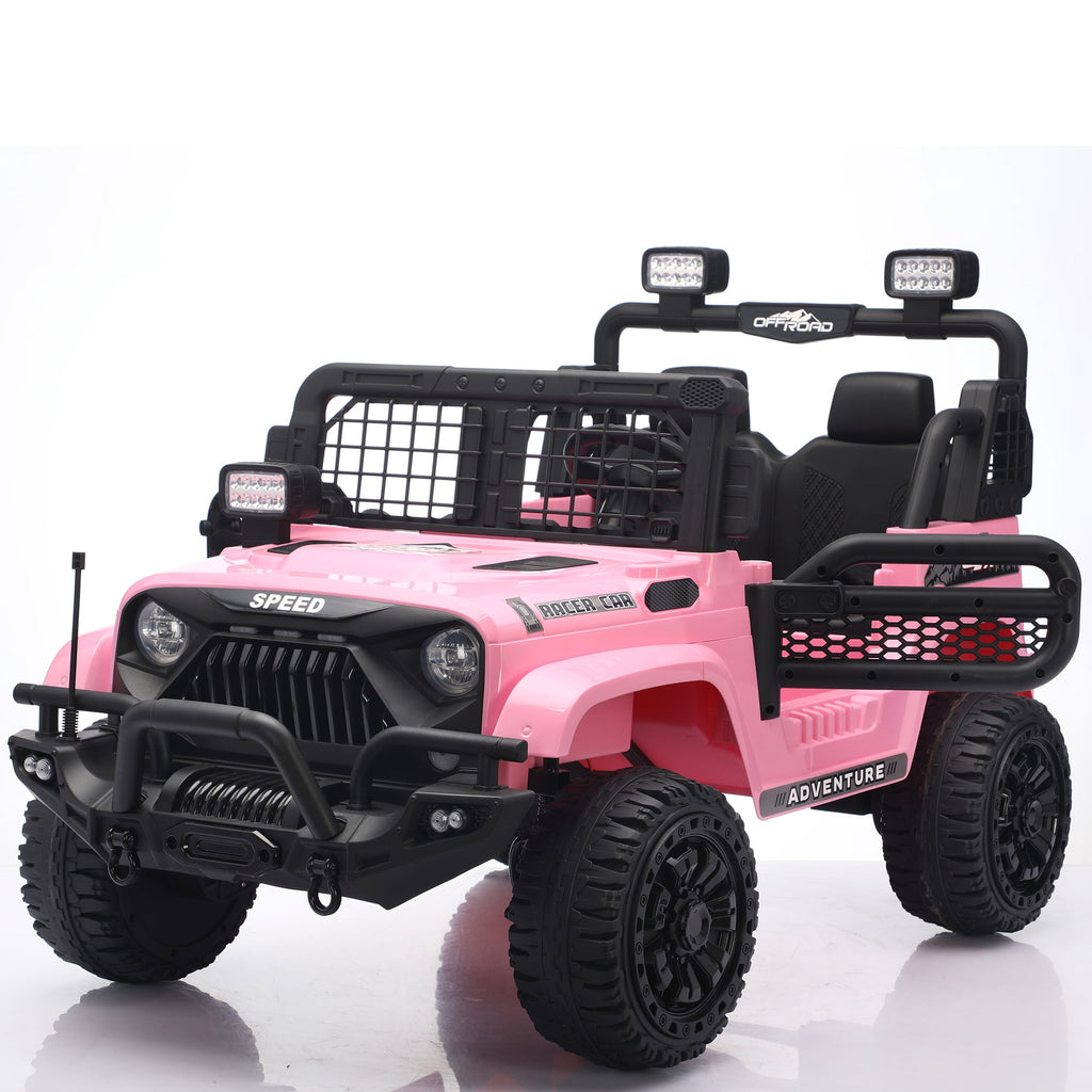 Funride 24V 2 Seater Ride On Toys with Remote Control, Kids Ride on Truck Car 800W Moter Power 4-Wheeler Suspension, 3 Speeds, Bluetooth Music, Pink