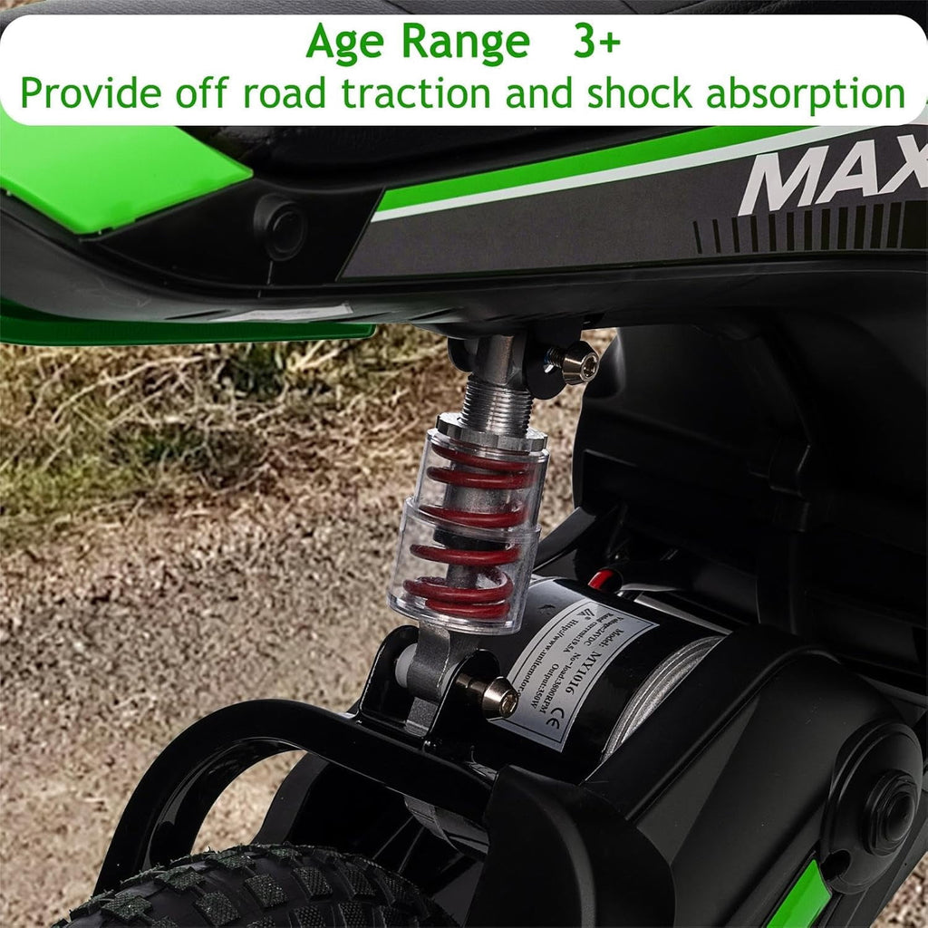24V Electric Dirt Bike, 3-Speed Off-Road Motorcycle up to 14.29 MPH, Dual Suspension, Hydraulic Front Fork, Steel Frame, 135 lbs Capacity