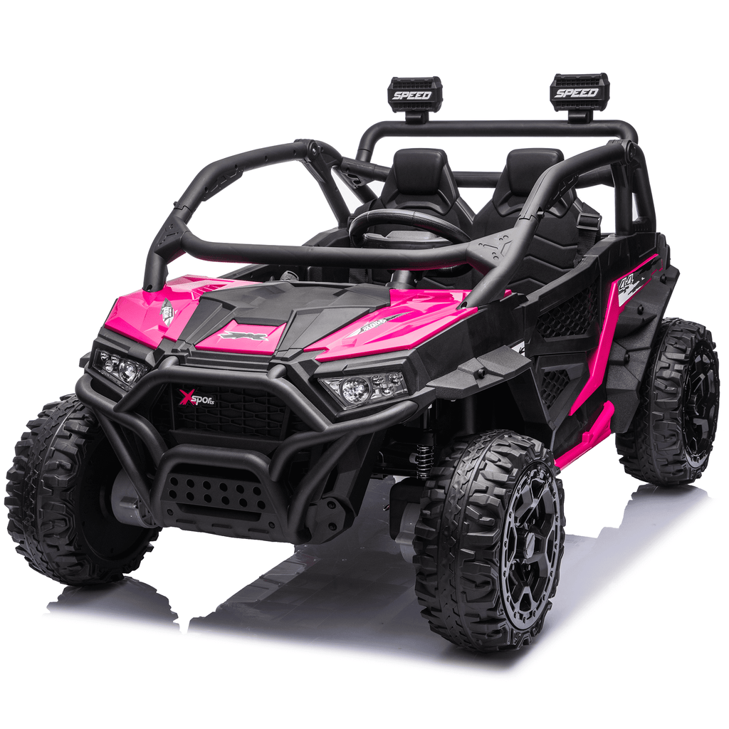 Sunnyfree 24 Volt Ride on Toys for Kids, 4WD 2 Seater Electric UTV Ride on Car with 800W Powerful Motors, Remote Control, Power Car Wheels, Four-Wheel Suspension, Bluetooth Music, LED Lights, Black