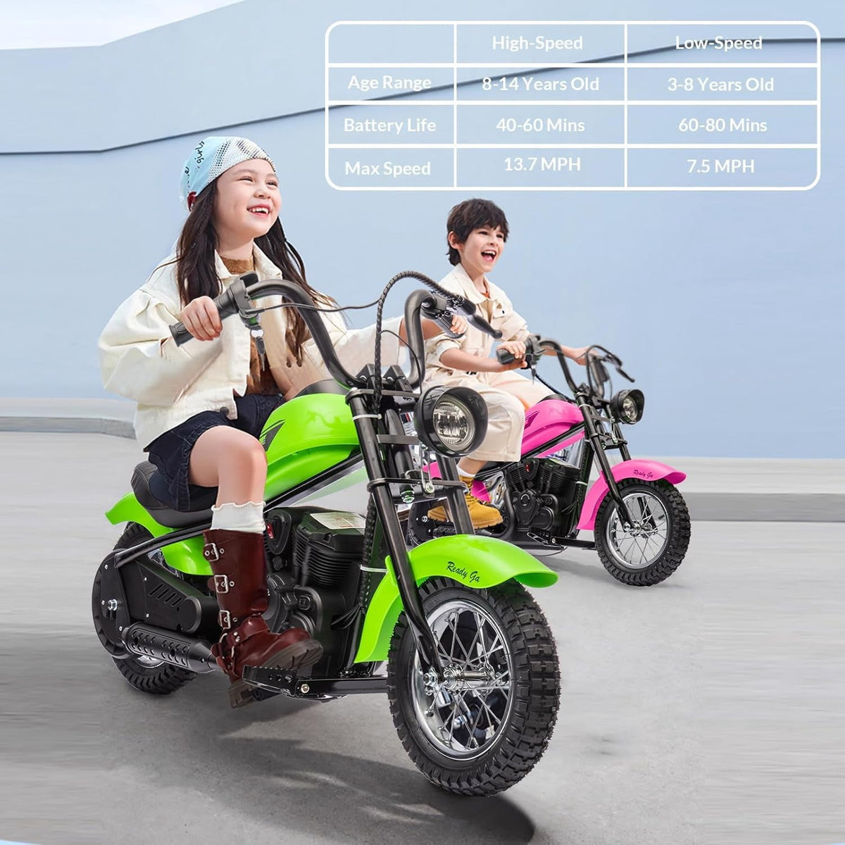24V Electric Dirt Bike, 250W Motorized Motorcycle with LED Light, Leather Seat, 2 Speeds up to 14 MPH, Up to 60 Minutes Runtime,Green