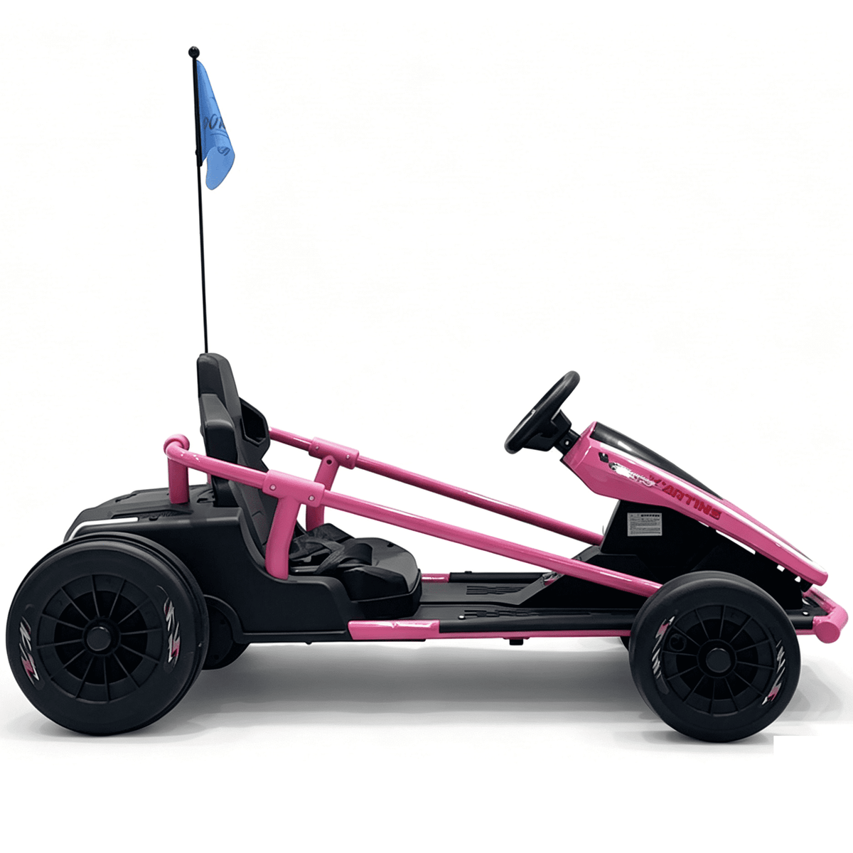 Sunnyfree 24 Volt Ride on Toys for Kids, 14Ah Electric Go Kart with Remote Control, 5–10 MPH, Drift Function, 2×200W Motors, Bluetooth Music, LED Lights, Seat Belt, Pink