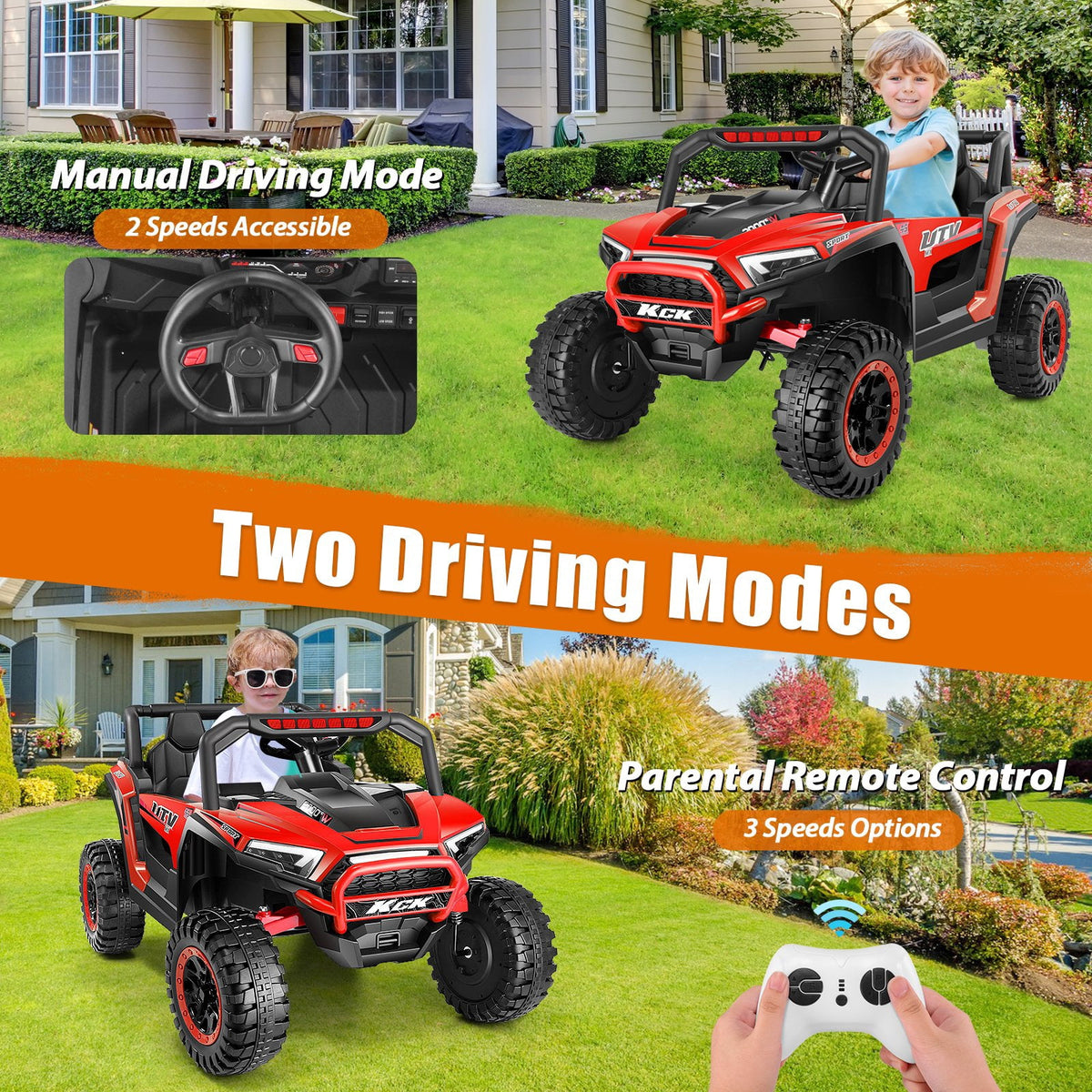 VIBESPARK 24 Volt Ride on Toys, 400W Electric Car for Kids, 2-Seater Ride on Cars w/ Battery Display, Spring Suspension, Bluetooth, LED Lights, Storage Box, Light Switch, Pink