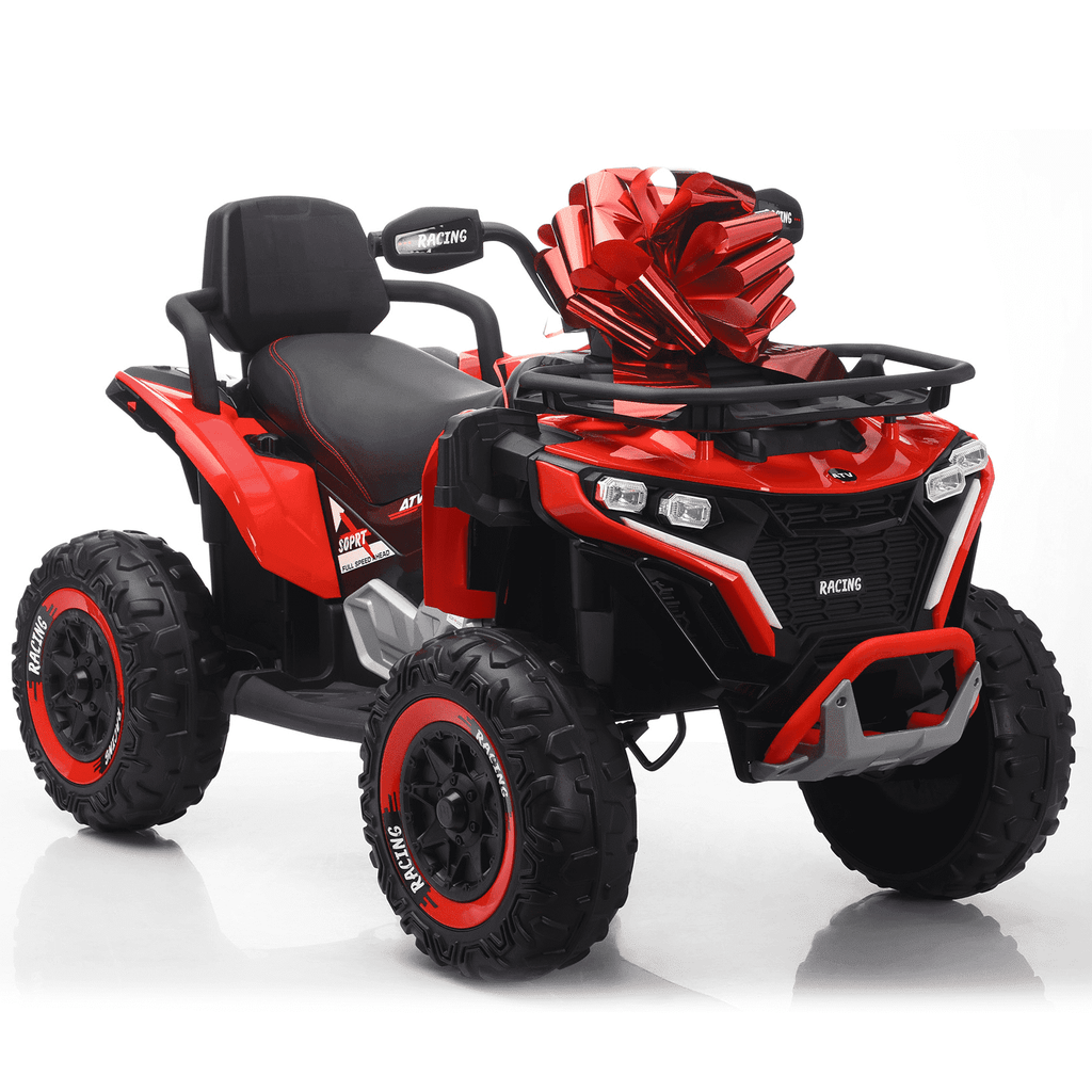 Funride 24 Volt Ride on Toys with Remote Control, Oversized ATV for Kids, 2-Seater 4 Wheeler for Toddlers, Power Car Wheels with Music, Bluetooth, Headlights, EVA Tires, Pink