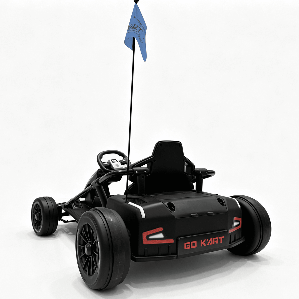 Sunnyfree 24 Volt Ride on Toys for Kids, 14Ah Electric Go Kart with Remote Control, 5–10 MPH, Drift Function, 2×200W Motors, Bluetooth Music, LED Lights, Seat Belt, Black