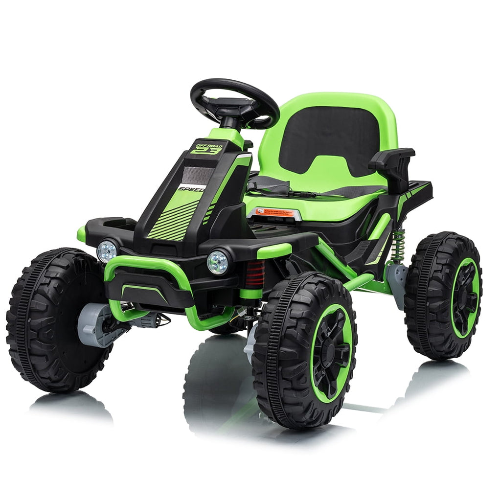 VIBESPARK 36V Ride on Toys for Big Kids Ages 6-12, 600W Ride on Cars up to 5.9 mph, Powerful 4 Wheeler Quad, Ride on ATV W/ Adjustable Seat, Ball-bearing Design, Power Display, Light Control, Green