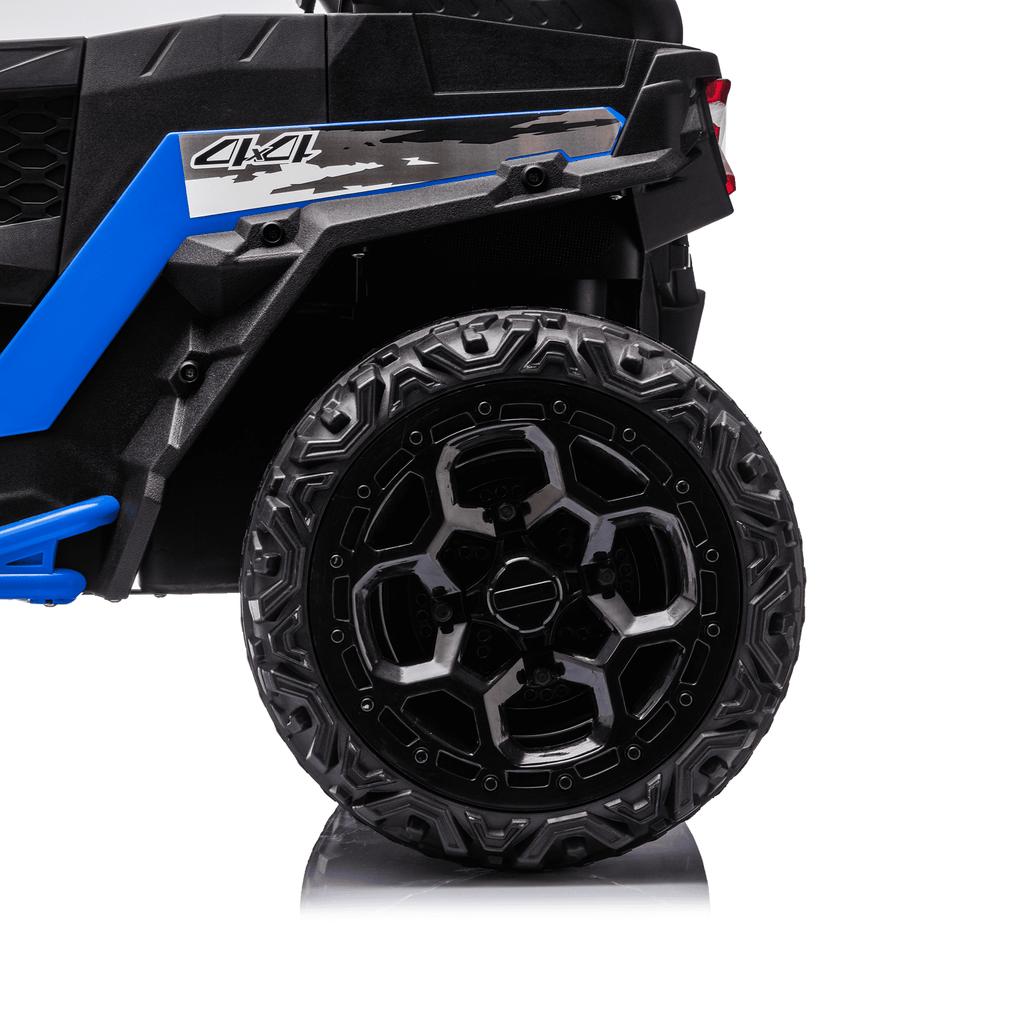 Zukpow 24V Ride Ons for Kids, 2 Seater Electric Car with Remote Control, 4x200W Motors, Power Car Wheels Ride on Toys UTV with Bluetooth Music, USB, Slow Start, LED Lights, Rear Storage Box, Black