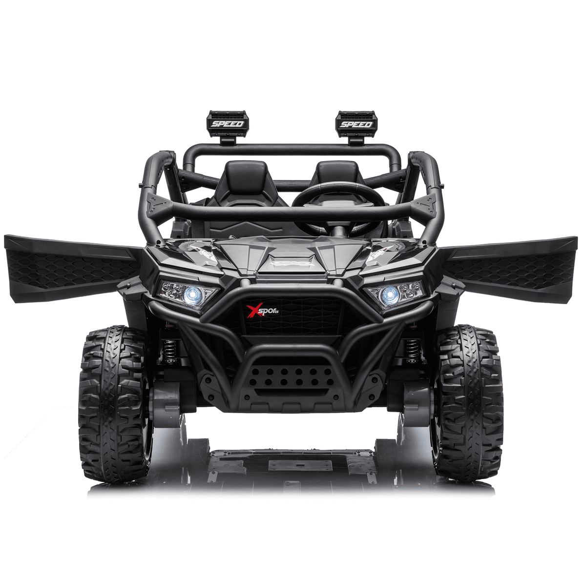 Sunnyfree 24 Volt Ride on Toys for Kids, 4WD 2 Seater Electric UTV Ride on Car with 800W Powerful Motors, Remote Control, Power Car Wheels, Four-Wheel Suspension, Bluetooth Music, LED Lights, Black