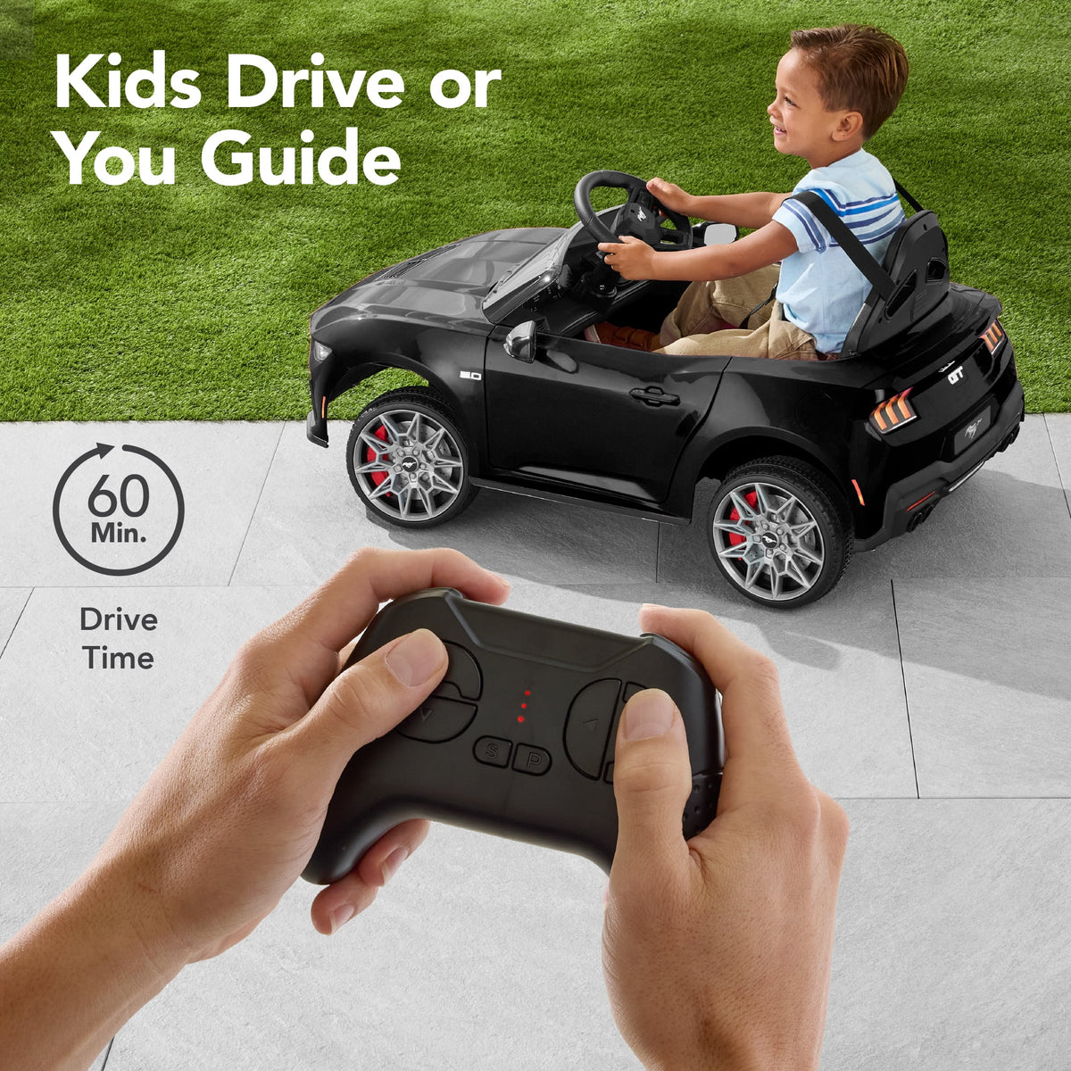 Best Choice Products Kids 12V Electric Ride-On Car Officially Licensed Ford Mustang w/ Remote, LED Lights - Red