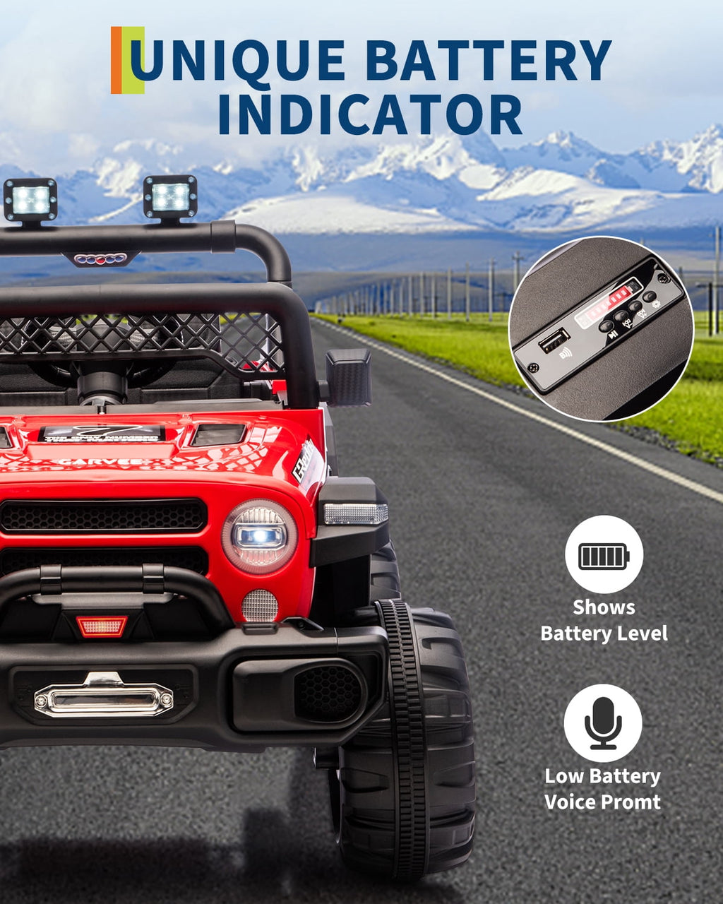 12V Kids Ride-On Truck – Dual 550W Motors, Remote Control, 3-Speed up to 6MPH, Spring Suspension, LED Lights, Music, Safety Belt, Storage – Electric Toy Car for Kids Ages 2-8 – Rose Red